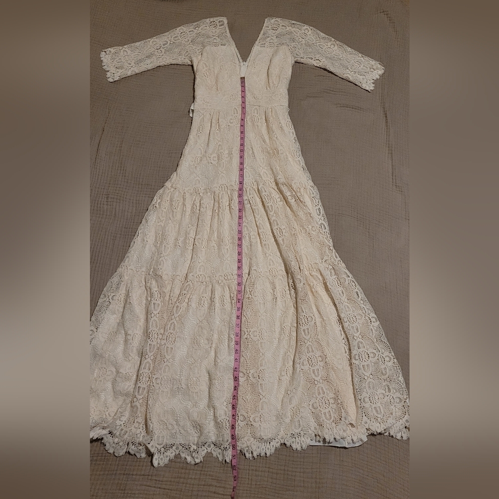 Kite and Butterfly French Lace "Rena" Boho Gown - Size Small - Picture 10 of 16